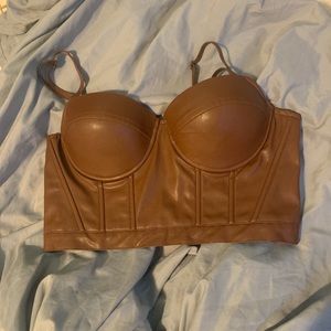 Brown bustier top